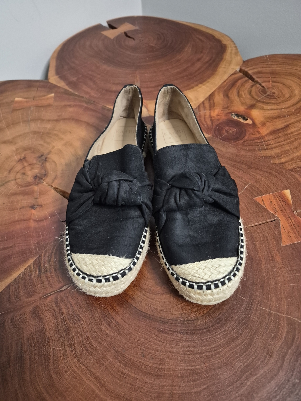 Kaari Blue Kiki Black Knot Espadrille Flats - 8